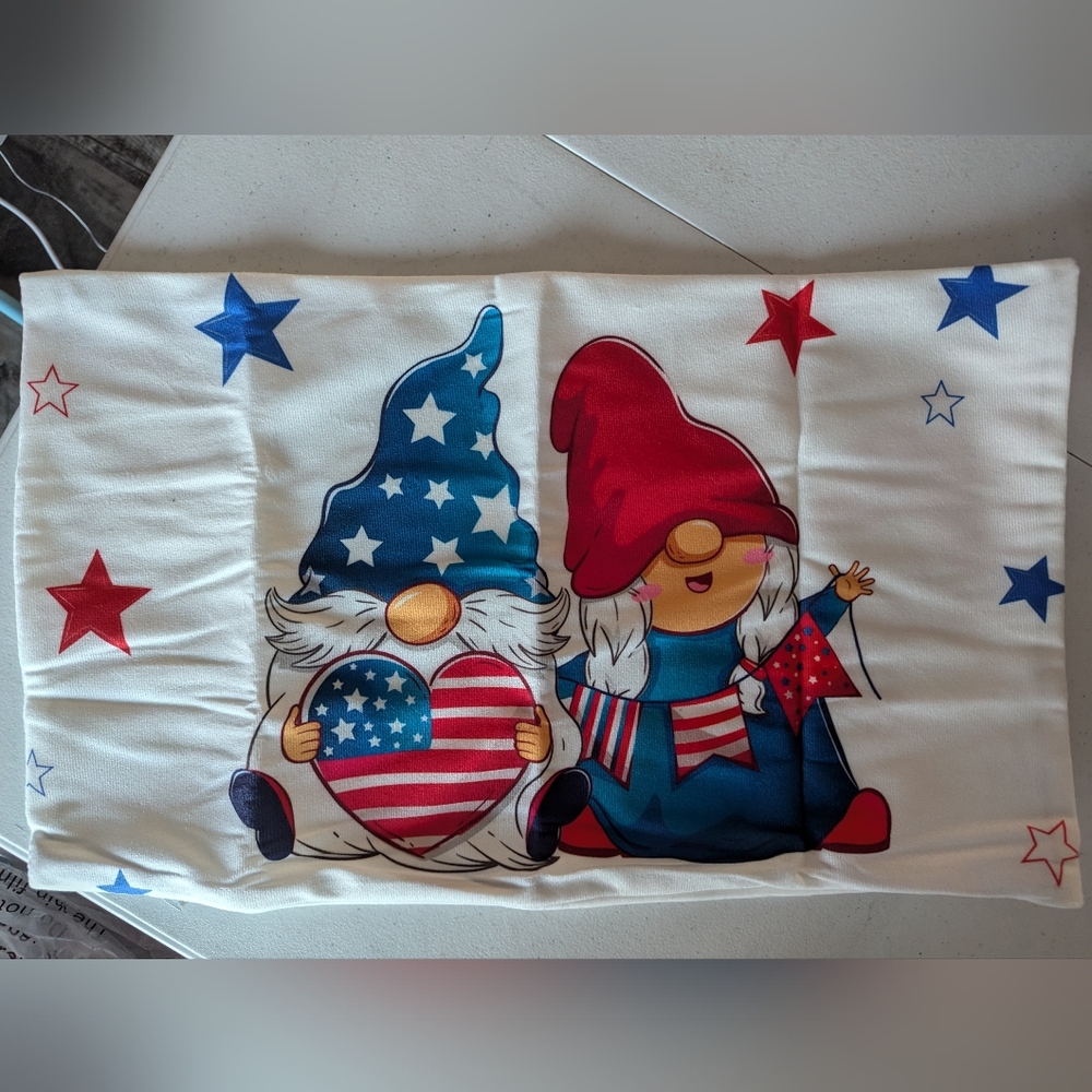 2/$20 Gnome Patriotic Pillow Cover or Wall Decor - 12 x 20